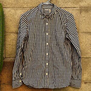 Muji Black and White Checkered Button Up Shirt Medium M 100% cotton